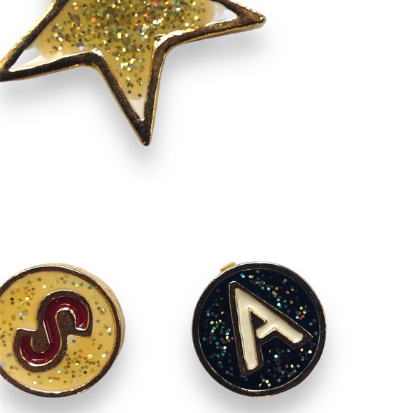 USA Glitter Star Red White Blue Button Covers by Accessory Lady Set of 6 - Picture 3 of 6